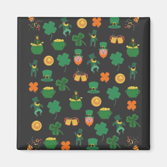 Lucky Irish pattern symbols, saint patrick's day  Magnet (Front)