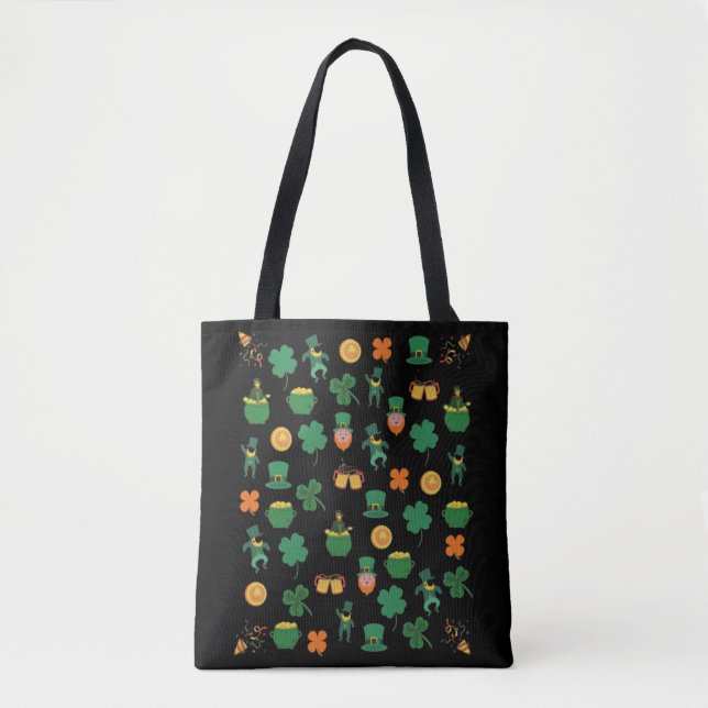 Lucky Irish pattern symbols, saint patrick's day Tote Bag (Front)