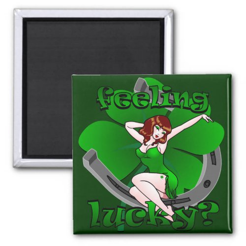 Lucky Irish Pin Up Girl Fridge Magnet  Lucky Gifts