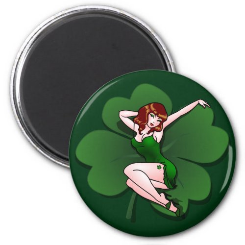 Lucky Irish Pin Up Girl Fridge Magnet  Lucky Gifts