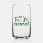 Lucky Irish pub clover St. Patricks Day Can Glass