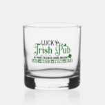 Lucky Irish pub clover St. Patricks Day Whiskey Glass