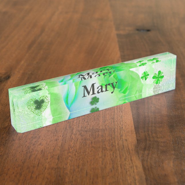 Lucky Irish Rose Desk Name Plate (Side)