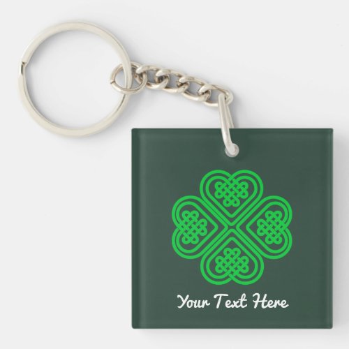 Lucky irish Shamrock Celtic Love Keychain