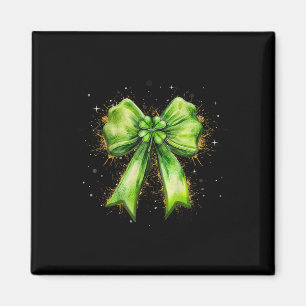 Lucky Irish Shamrock Coquette Bow St. Patrick’s Da Magnet