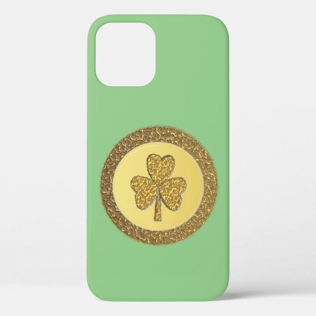 Lucky Irish Shamrock Gold Coin Case-Mate iPhone Case (Back)