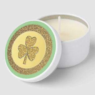 Lucky Irish Shamrock Gold Coin Custom Mini Candle Favors