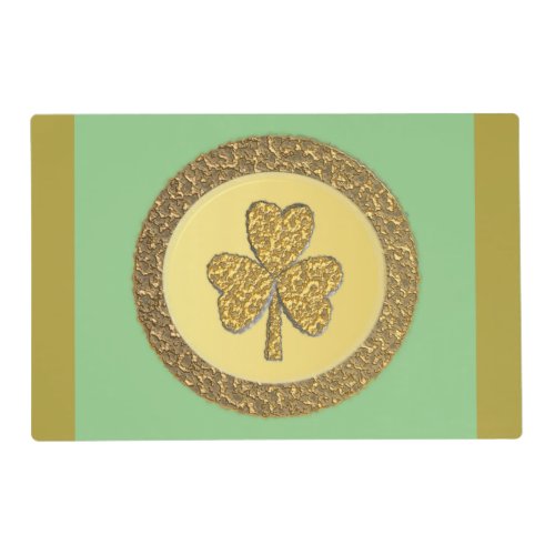 Lucky Irish Shamrock Gold Coin Custom Placemat