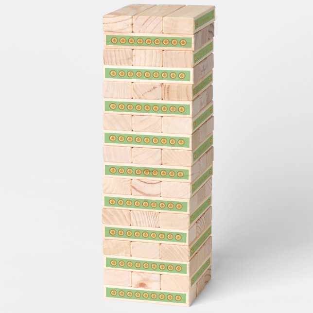 Lucky Irish Shamrock Gold Coin Custom Topple Tower (Assembled)