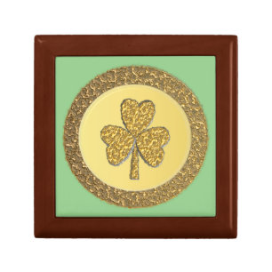 Lucky Irish Shamrock Gold Coin Gift Box