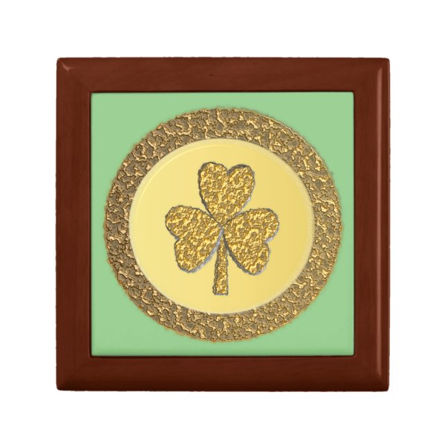Lucky Irish Shamrock Gold Coin Gift Box (Front)