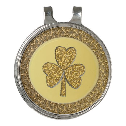 Lucky Irish Shamrock Gold Coin Golf Hat Clip