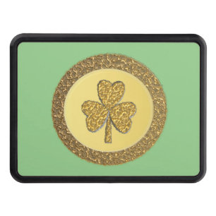 Lucky Irish Shamrock Gold Coin Hitch Cover