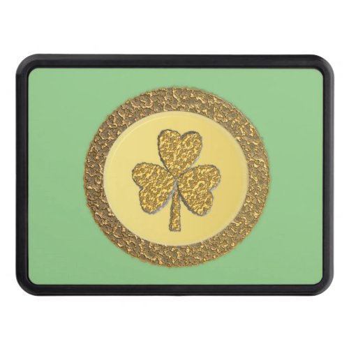 Lucky Irish Shamrock Gold Coin Hitch Cover