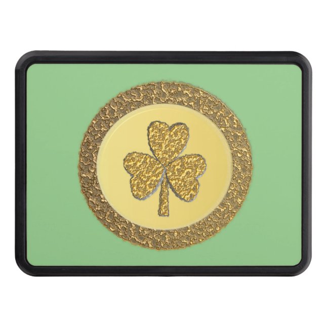 Lucky Irish Shamrock Gold Coin Hitch Cover (Front)