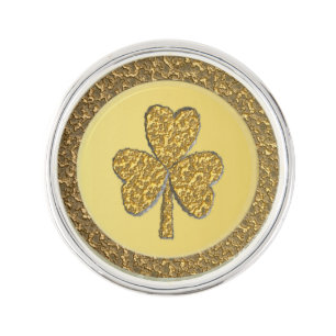 Lucky Irish Shamrock Gold Coin Lapel Pin