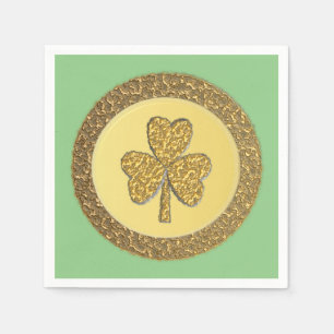 Lucky Irish Shamrock Gold Coin Napkins