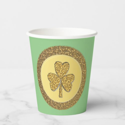 Lucky Irish Shamrock Gold Coin Paper Cups