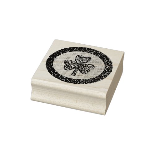 Lucky Irish Shamrock Gold Coin Rubber Stamp