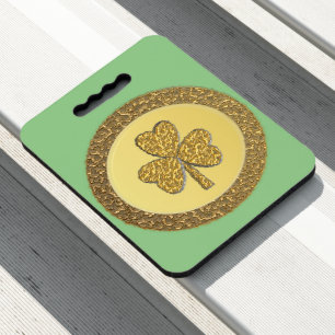 Lucky Irish Shamrock Gold Coin Seat Cushion