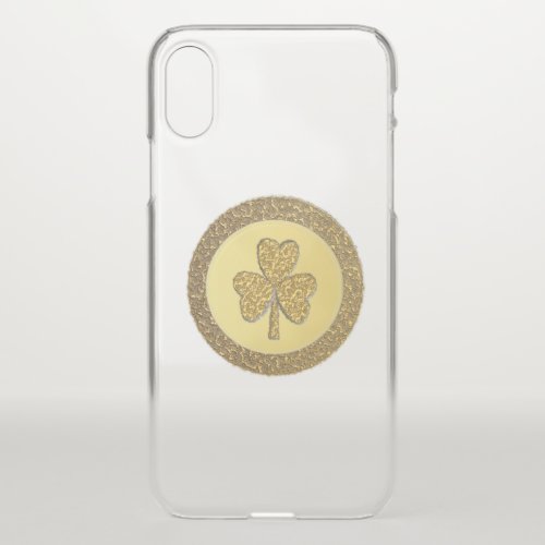 Lucky Irish Shamrock Gold Coin iPhone X Case