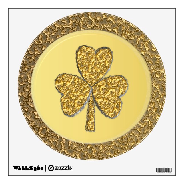 Lucky Irish Shamrock Gold Coin Wall Decal (Front)