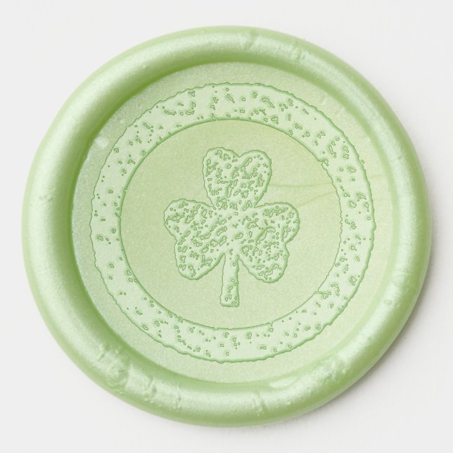 Lucky Irish Shamrock Gold Coin Wax Seal Sticker (Front)