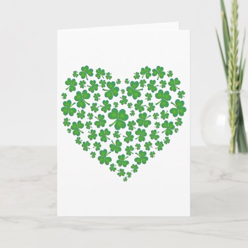 Lucky Irish Shamrock Heart Card
