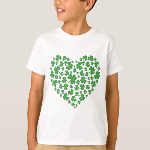 Lucky Irish Shamrock Heart T_Shirt
