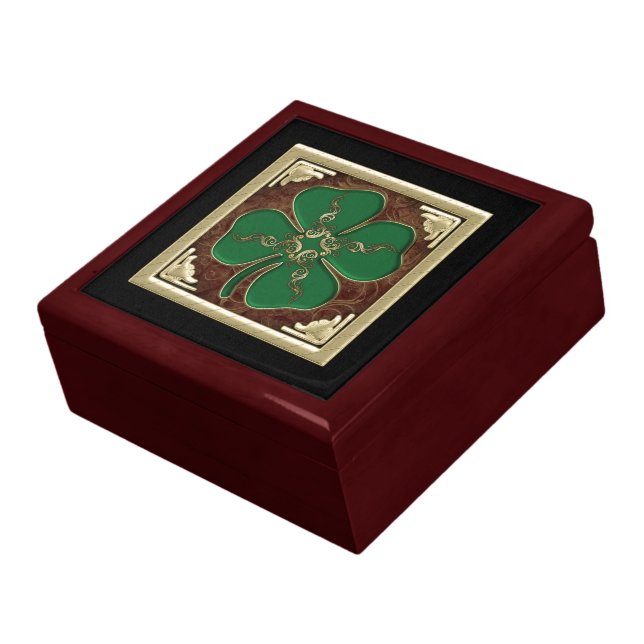 Lucky Irish Shamrock Keepsake Box (Side)