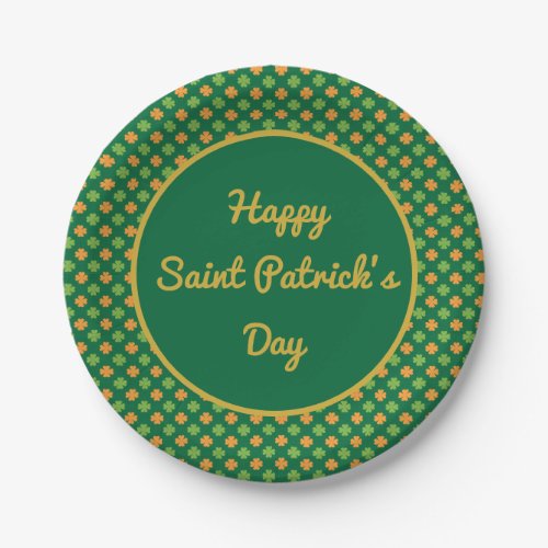 Lucky irish Shamrock Pattern Saint Patricks Day Paper Plates