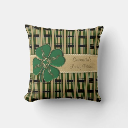 Lucky Irish Shamrock Personalized Pillow