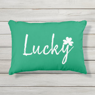 Lucky Irish Shamrock St Patricks Day        Outdoor Pillow