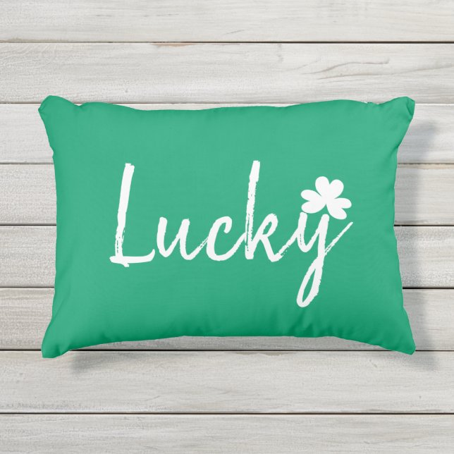 Lucky Irish Shamrock St Patricks Day        Outdoor Pillow (Front)