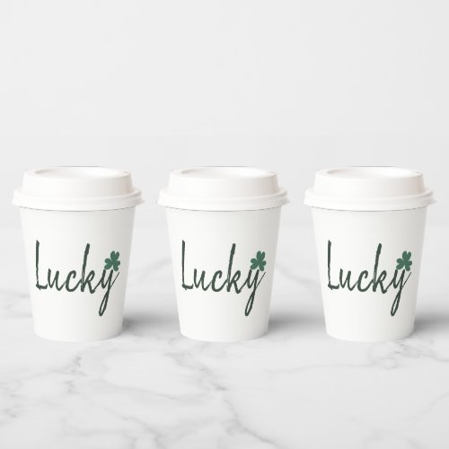 Lucky Irish Shamrock St Patricks Day      Paper Cups