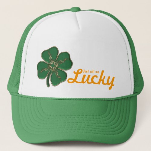 Lucky Irish Shamrock Trucker Hat