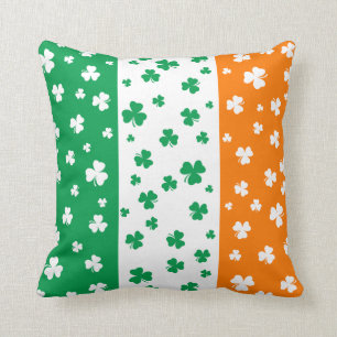 Lucky Irish Shamrocks Throw Pillow