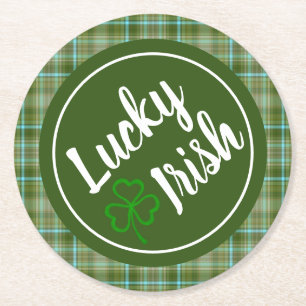 Lucky Irish St Patricks Day Party Round Paper Coaster