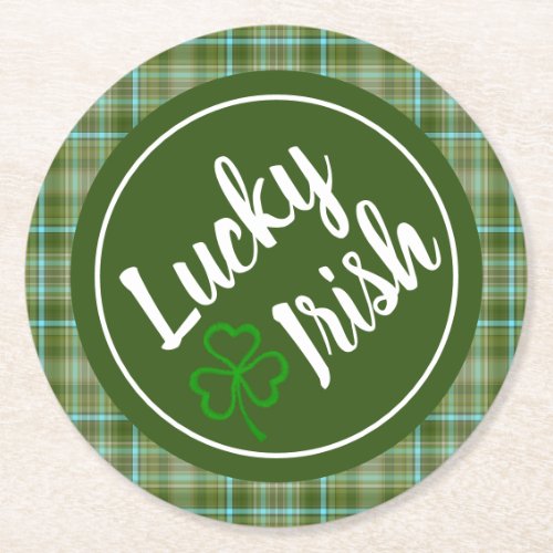 Lucky Irish St Patricks Day Party Round Paper Coaster