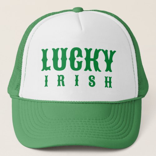 Lucky Irish St Patrics Day Design Trucker Hat