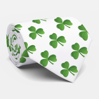 Lucky Irish Three Leaf Shamrock Clover Tie by RewStudio at Zazzle