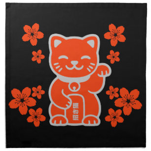 Lucky Japanese Maneki-neko Cloth Napkin