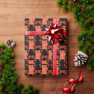 Lucky Japanese Maneki-neko Wrapping Paper