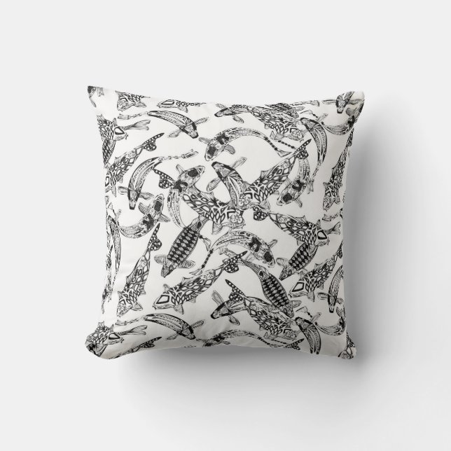 lucky koi mono throw pillow (Front)