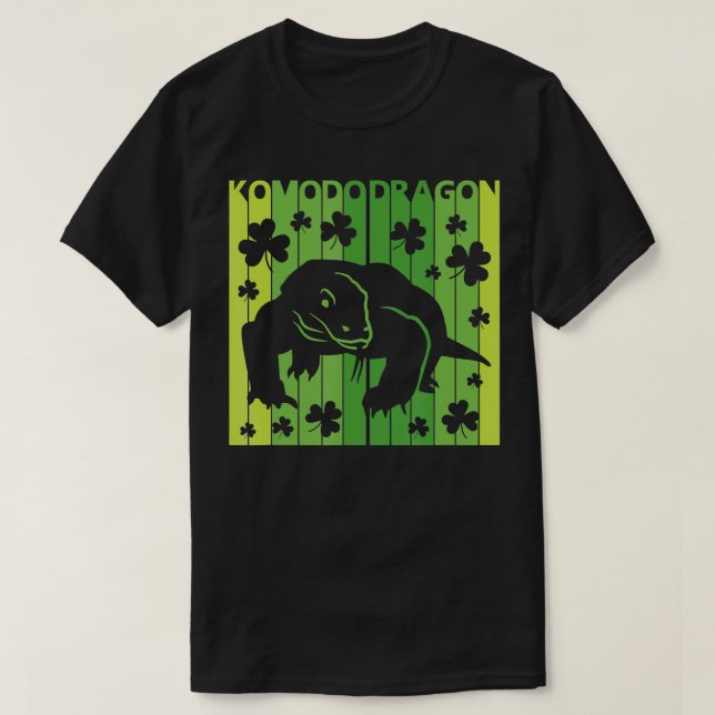 Lucky Komodo Dragon Animal St Patricks Day Irish  T-Shirt (Design Front)