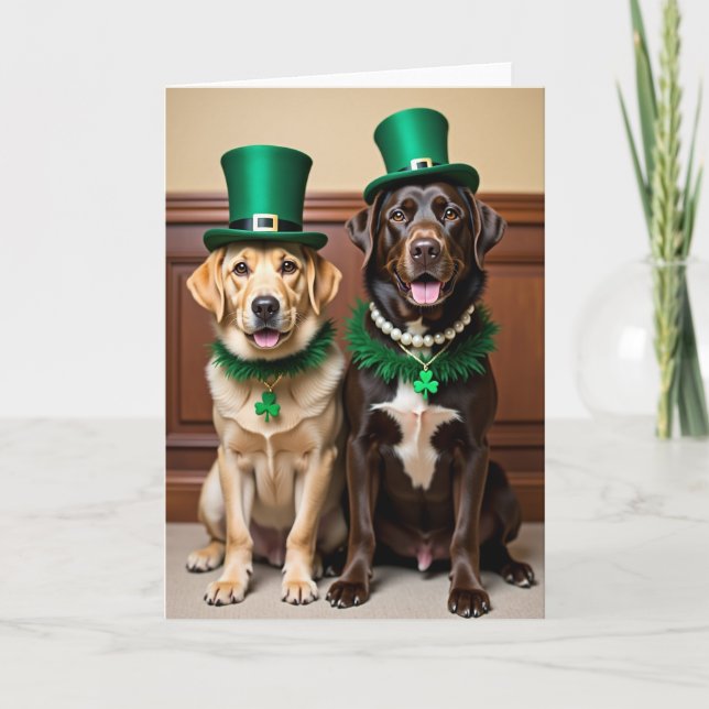 Lucky Labrador Holiday Card (Front)