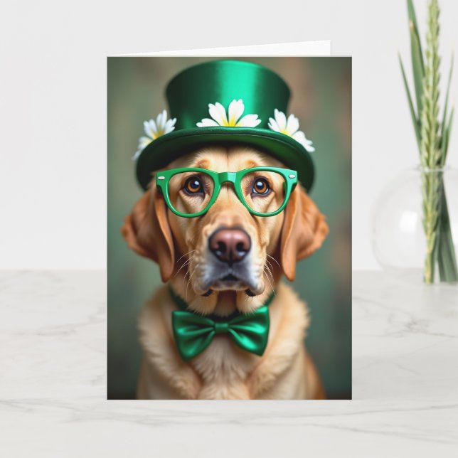 Lucky Labrador St Patricks Day Card (Front)