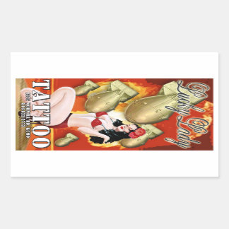Lucky Lady Tattoo Rectangular Sticker