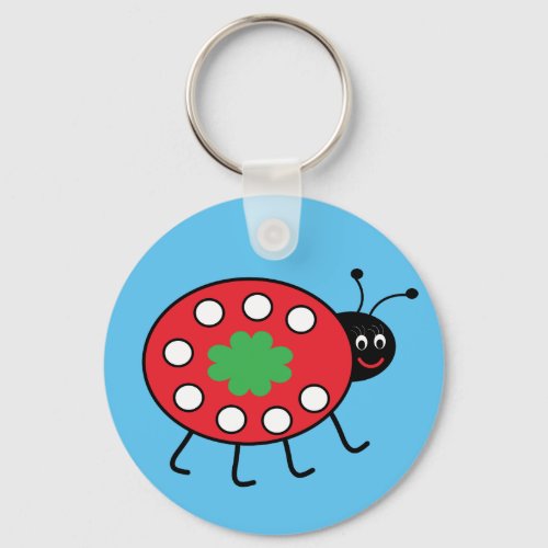 Lucky Ladybird  Button Key Ring