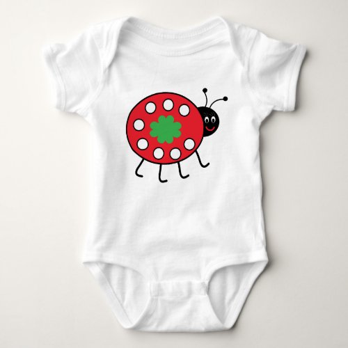 Lucky Ladybird Infant Creeper White 18 Months Baby Bodysuit